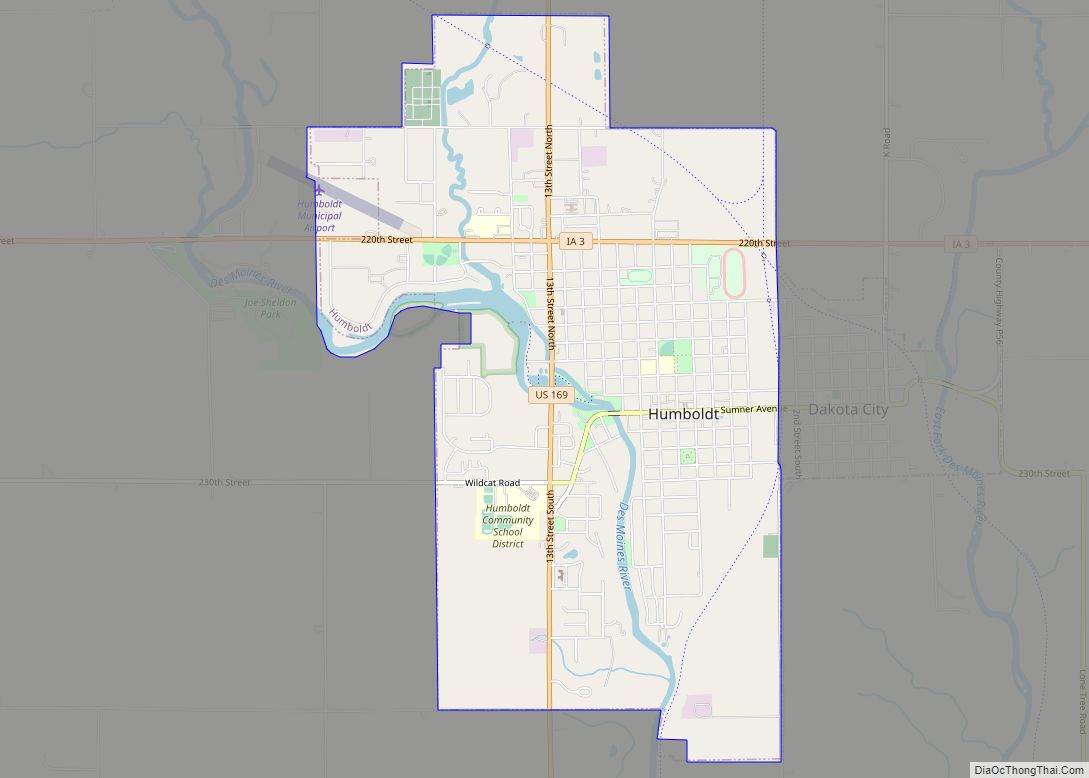 Map of Humboldt city, Iowa