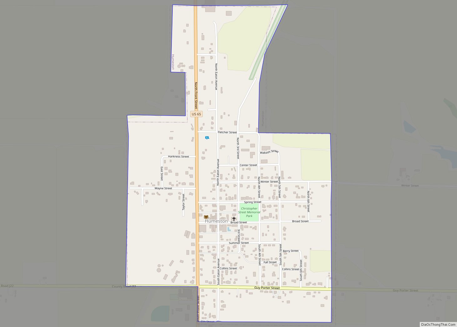 Map of Humeston city