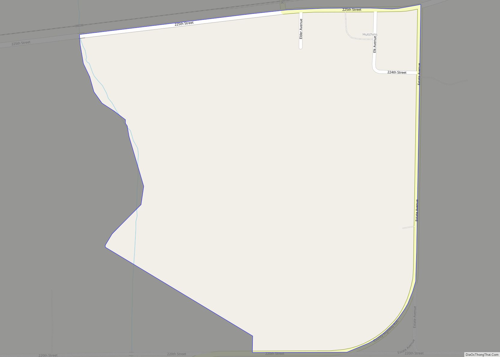 Map of Hutchins CDP, Iowa