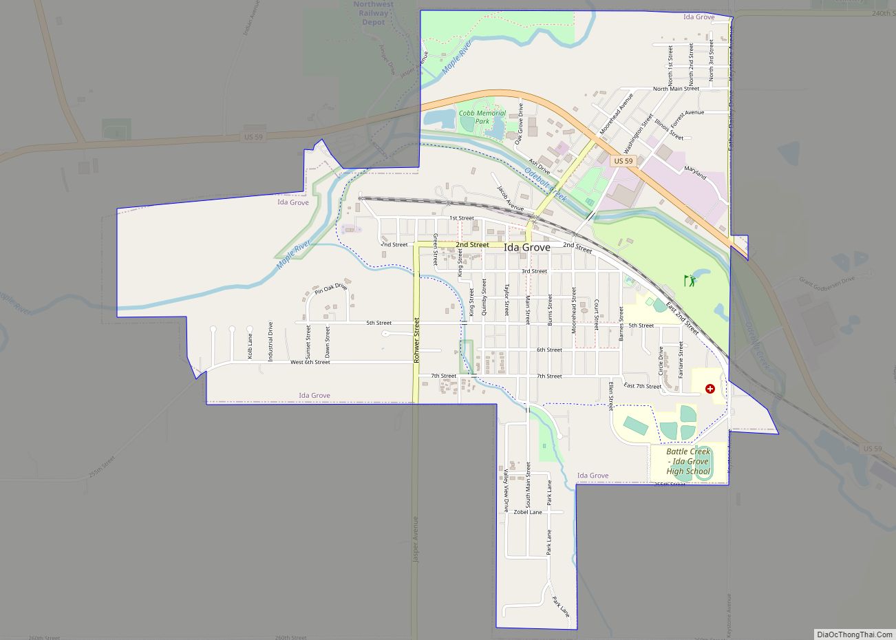 Map of Ida Grove city - Thong Thai Real