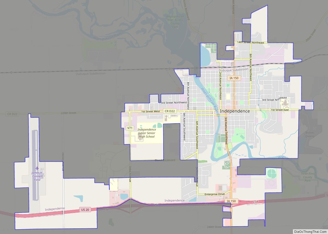 Map of Independence city, Iowa