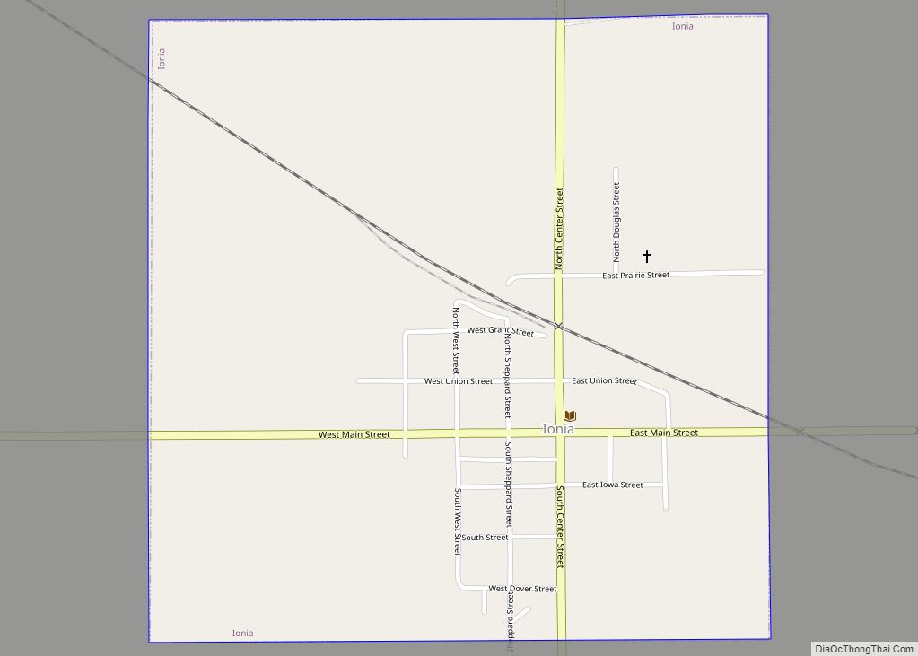 Map of Ionia city, Iowa