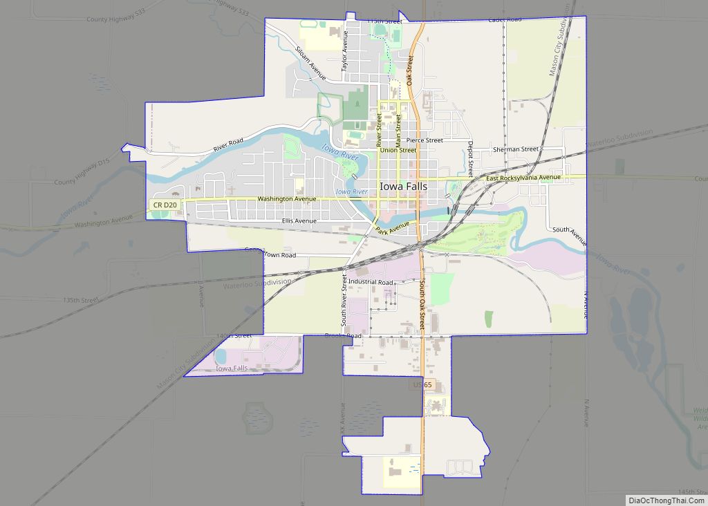 Map of Iowa Falls city