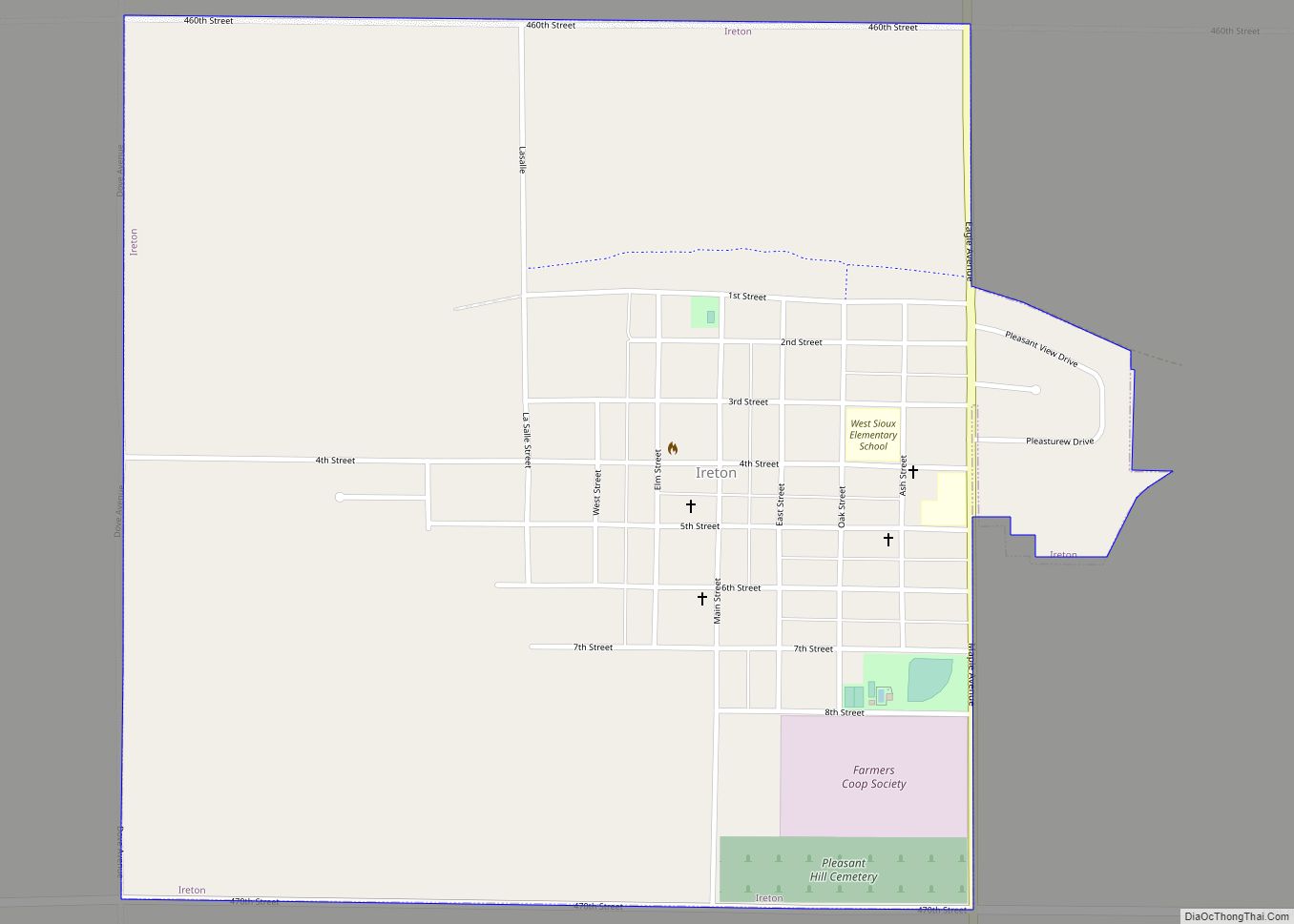 Map of Ireton city