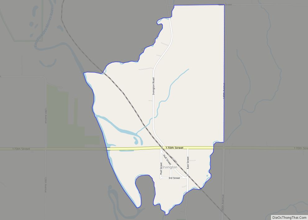 Map of Irvington CDP, Iowa