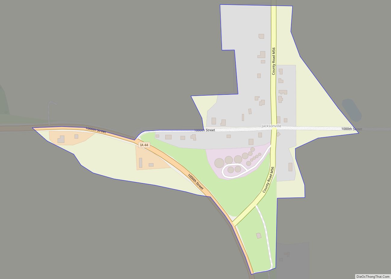 Map of Jacksonville CDP, Iowa