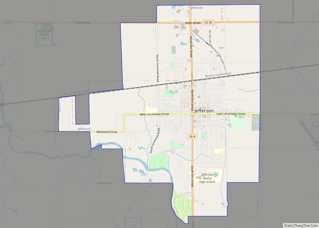 Map of Jefferson city, Iowa