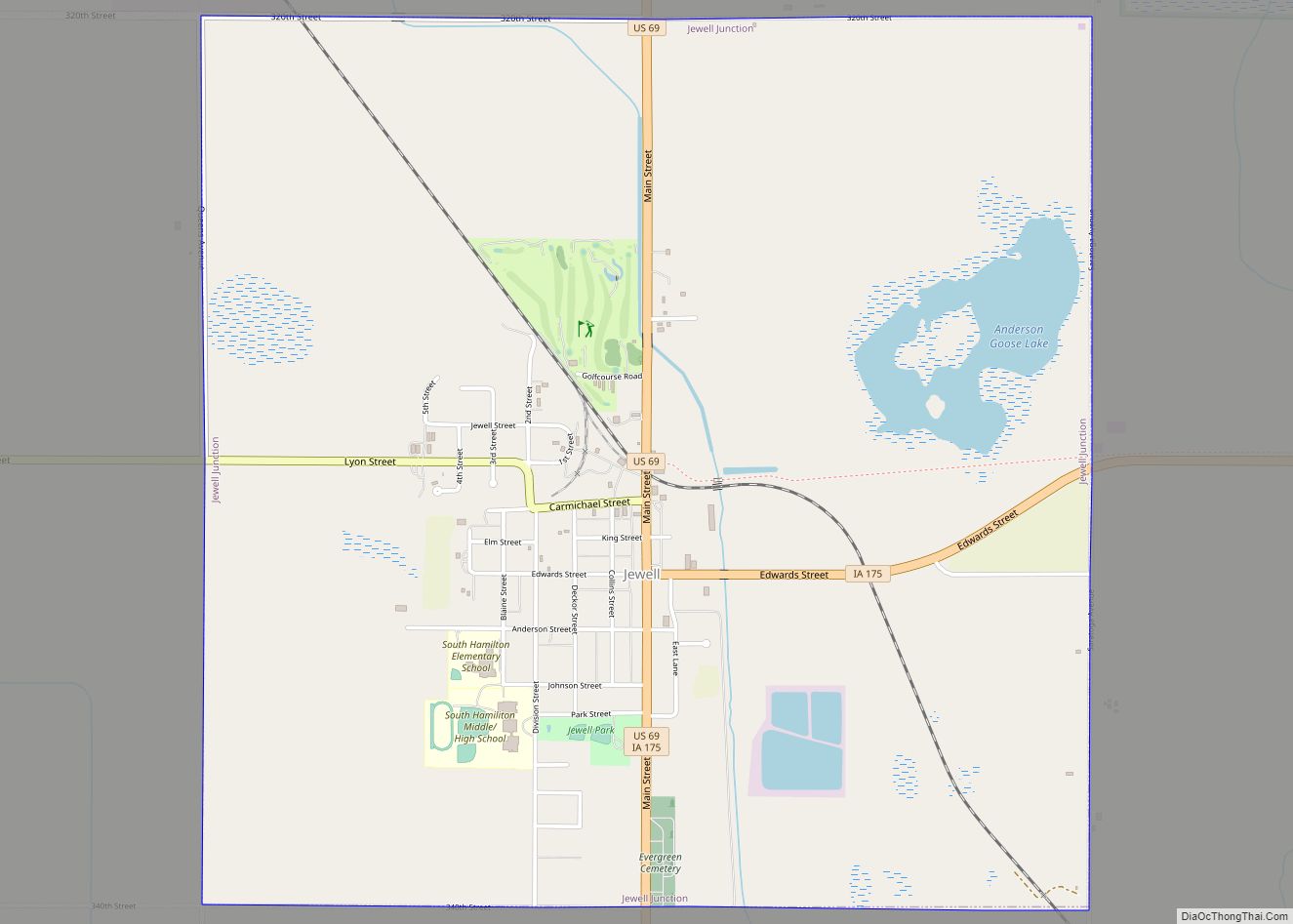 Map of Jewell Junction city