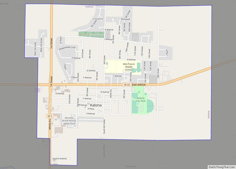 Map of Kalona city