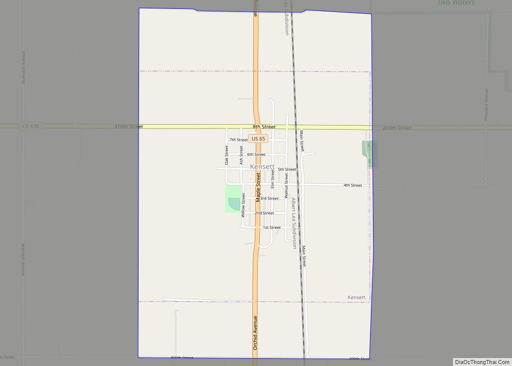 Map of Kensett city, Iowa