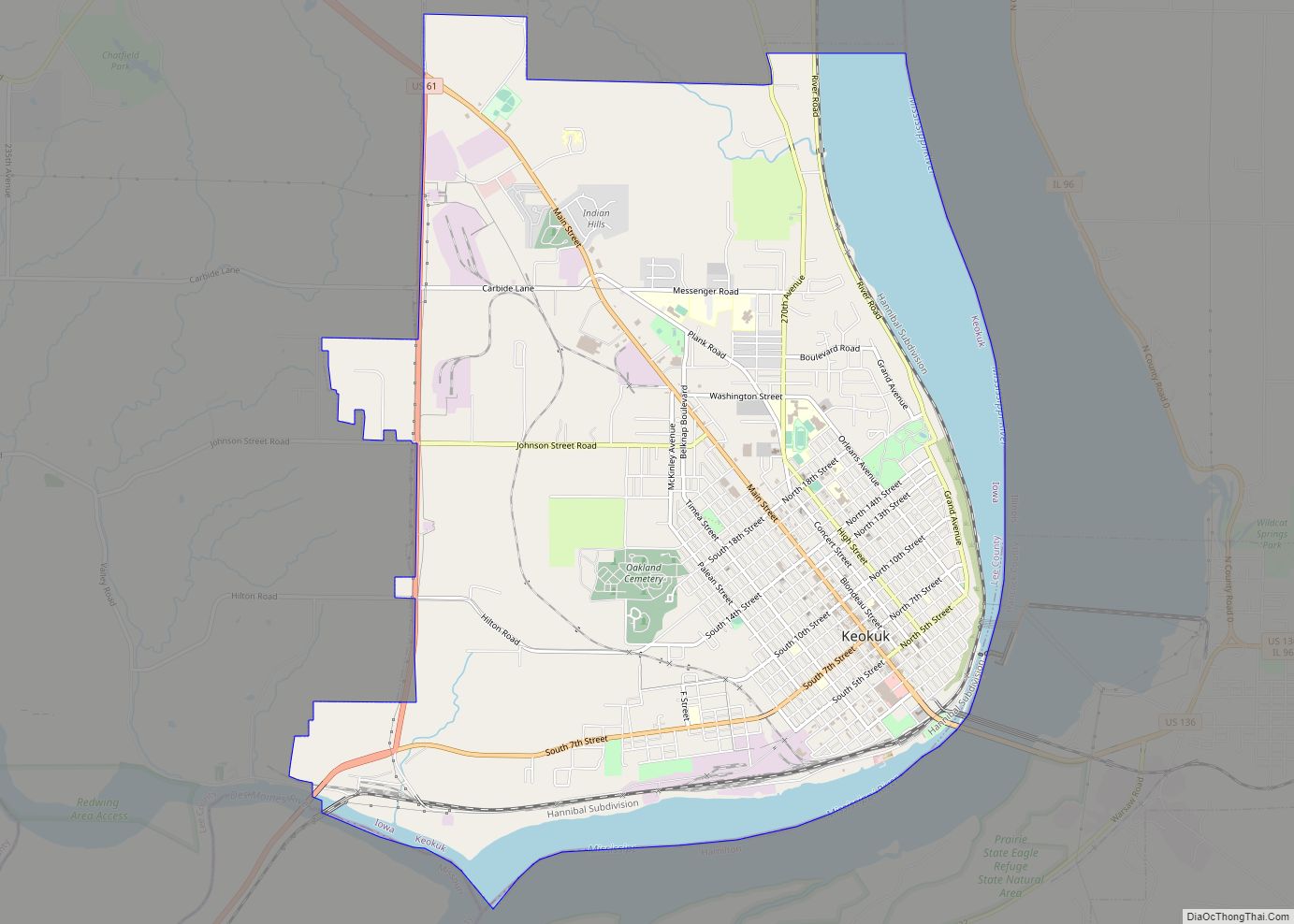 Map of Keokuk city