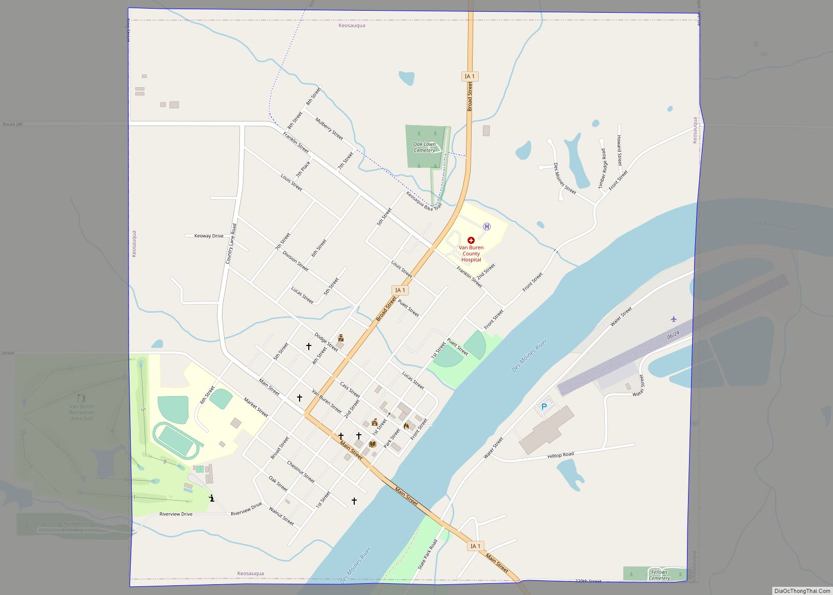 Map of Keosauqua city