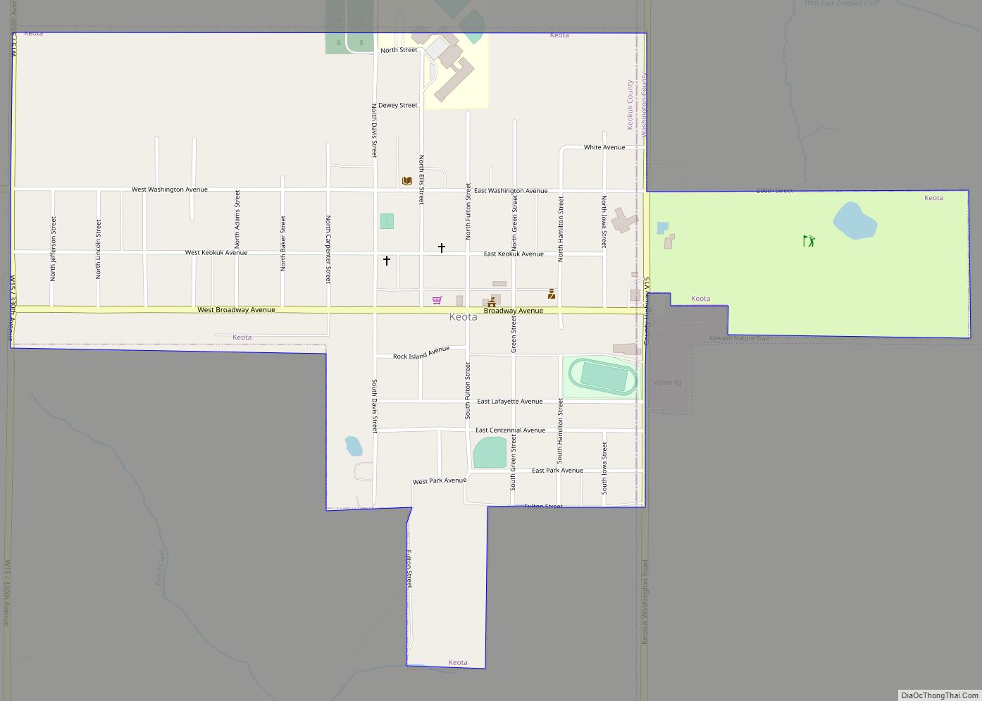 Map of Keota city, Iowa