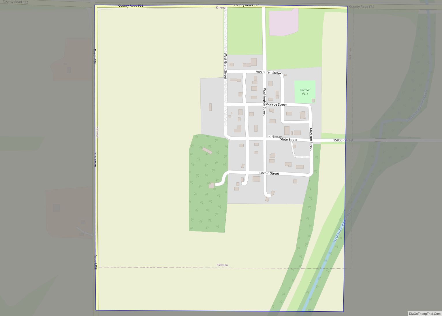 Map of Kirkman city