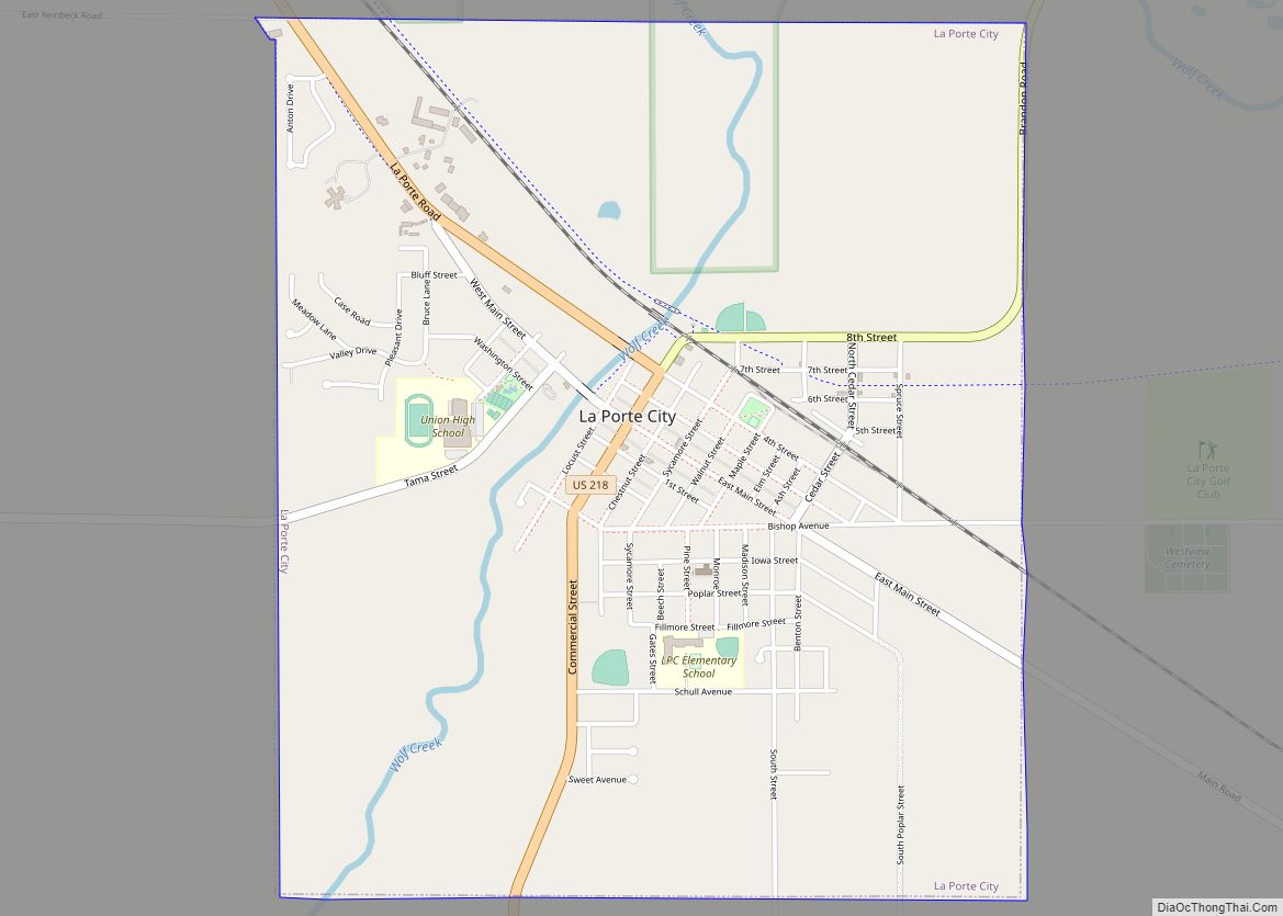 Map of La Porte City