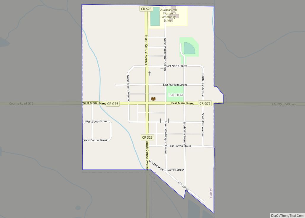 Map of Lacona city, Iowa - Thong Thai Real