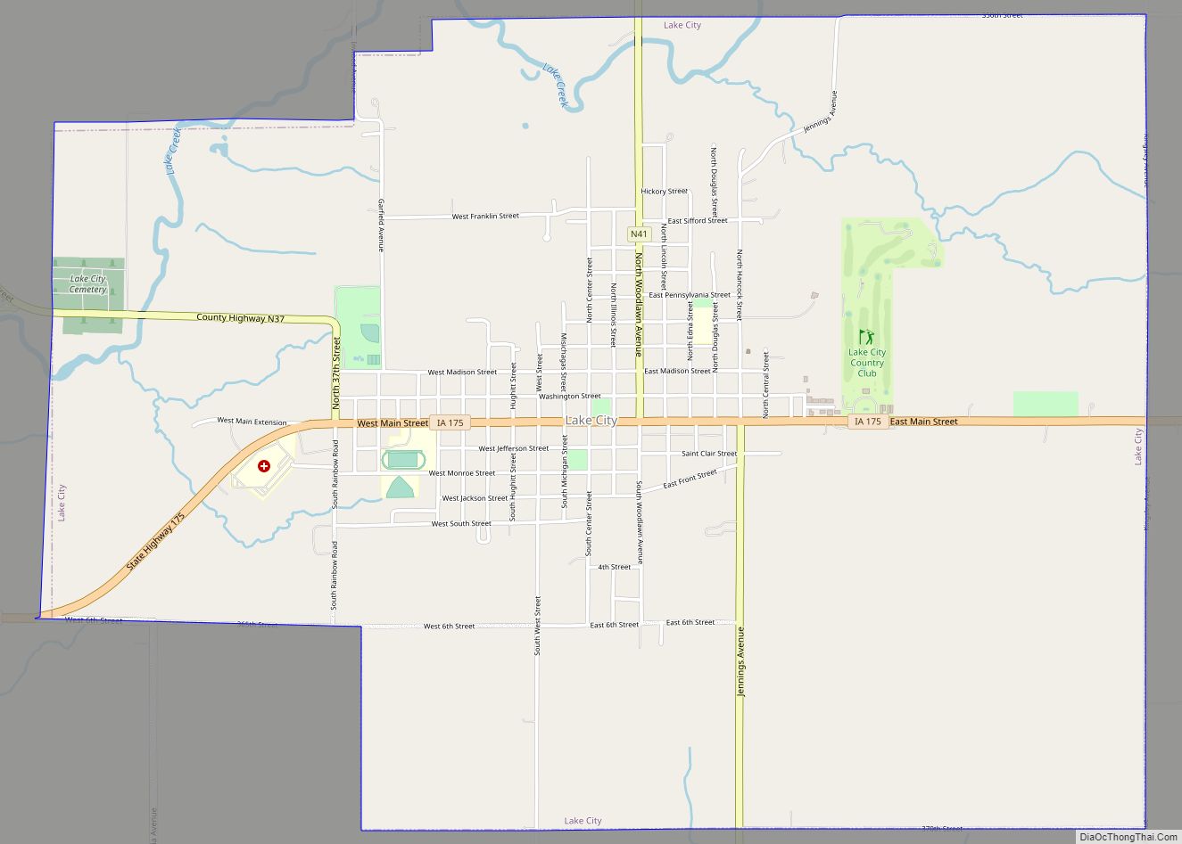 Map of Lake City, Iowa