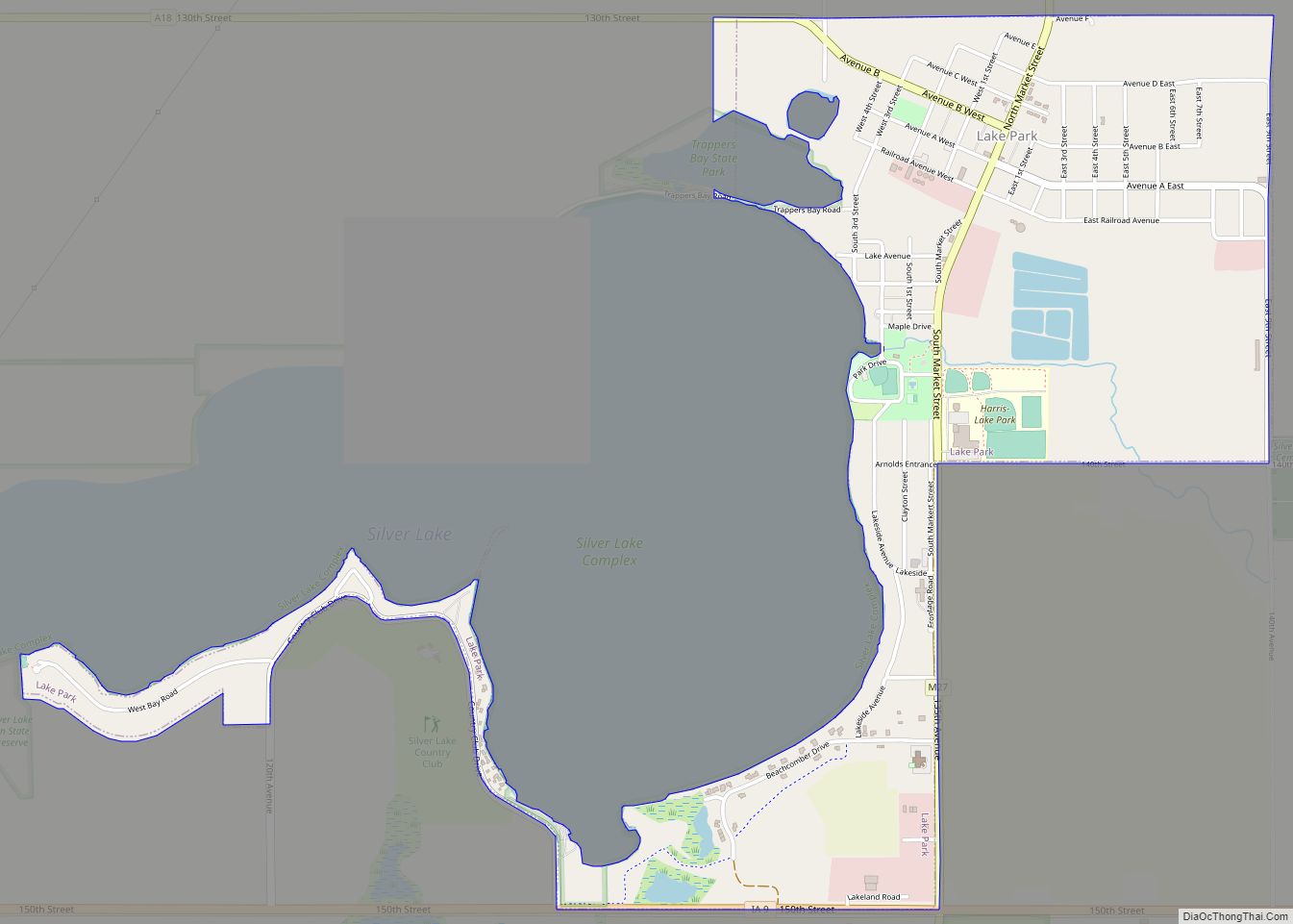 Map of Lake Park city, Iowa