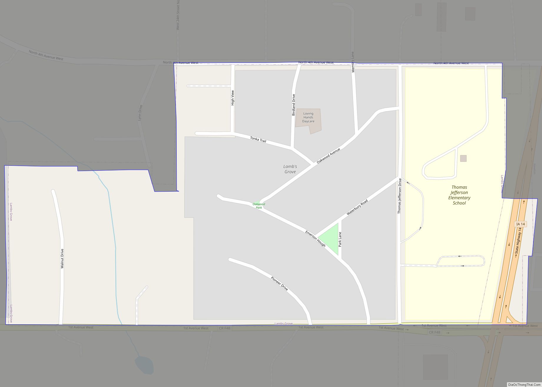 Map of Lambs Grove city