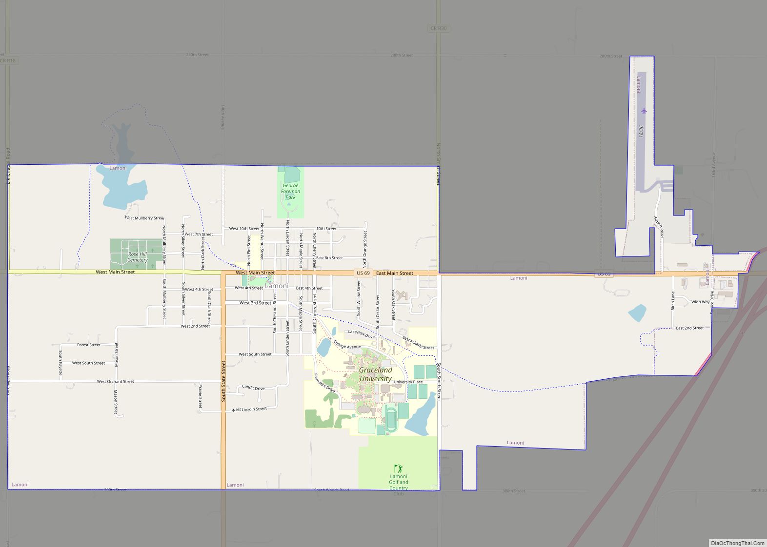 Map of Lamoni city