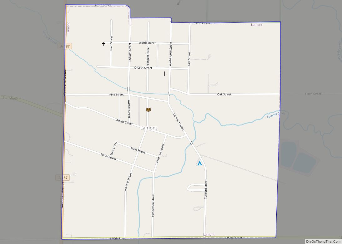 Map of Lamont city, Iowa