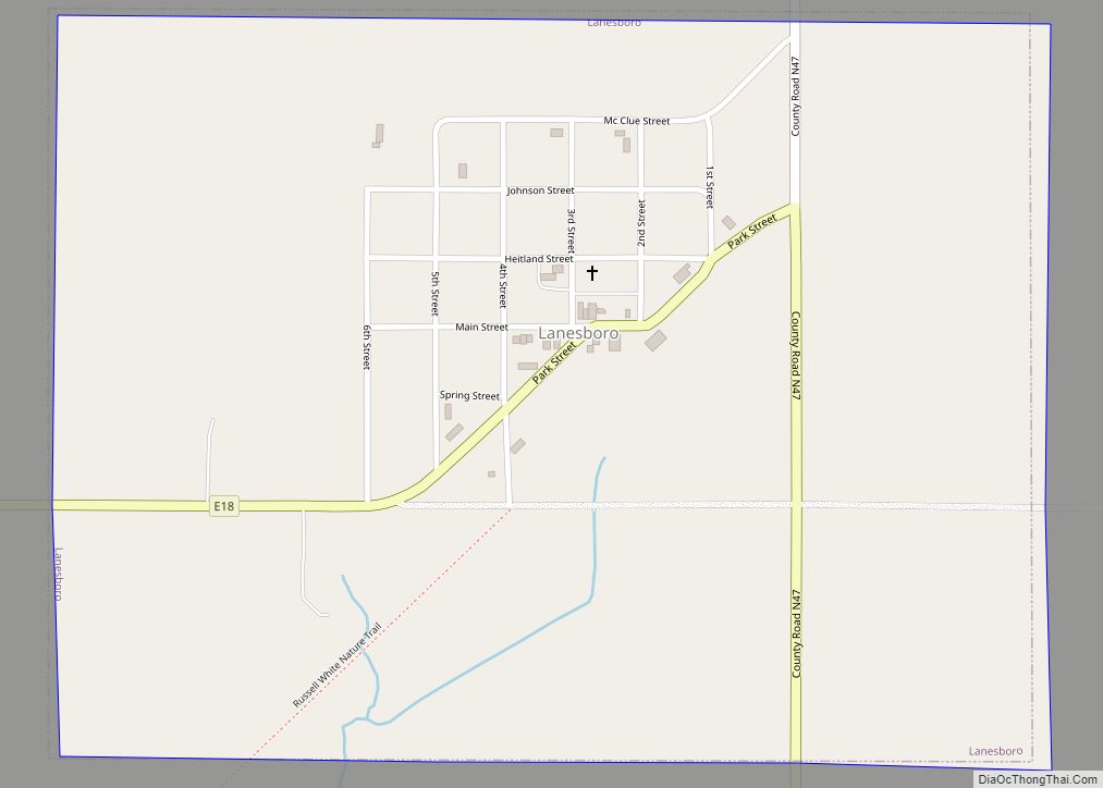 Map of Lanesboro city, Iowa