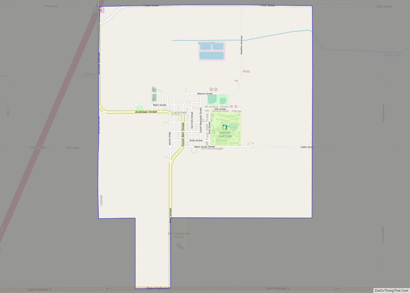 Map of Latimer city, Iowa