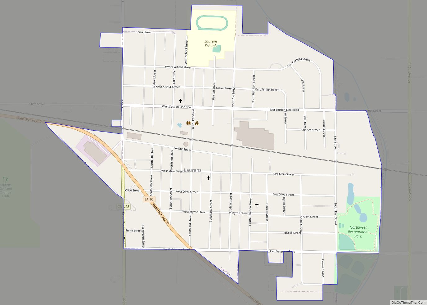 Map of Laurens city, Iowa