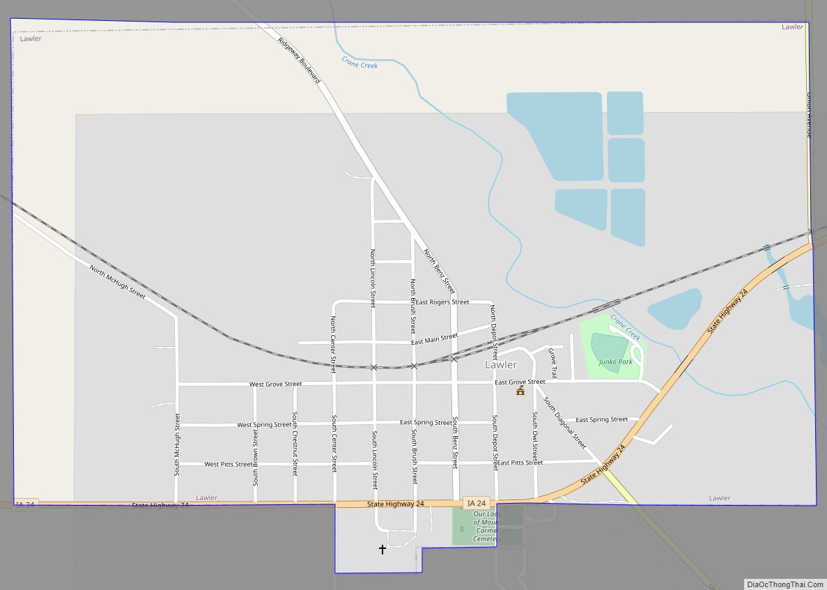 Map of Lawler city