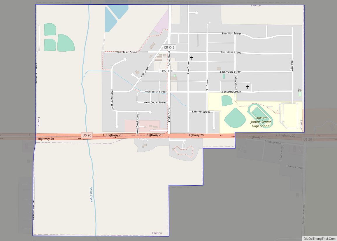 Map of Lawton city, Iowa