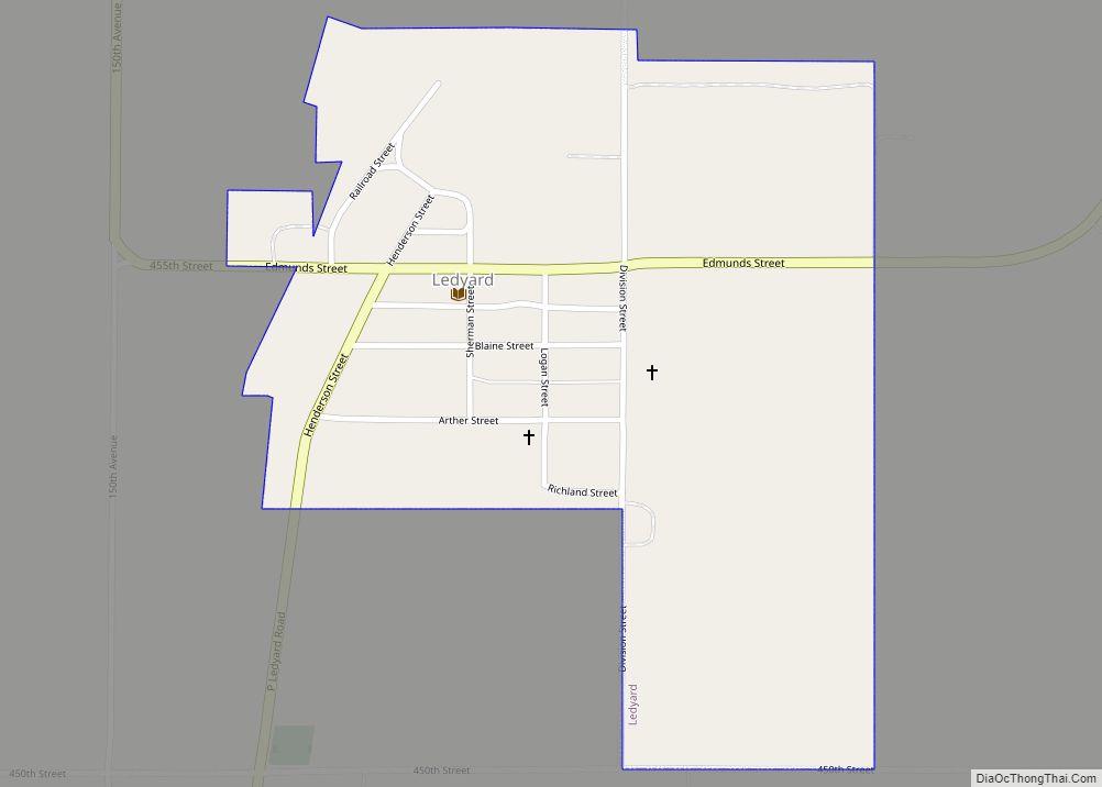 Map of Ledyard city