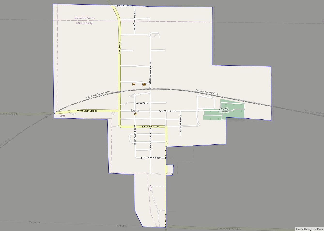 Map of Letts city