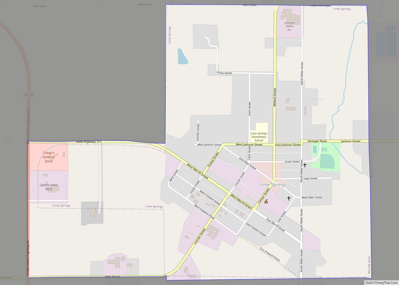 Map of Lime Springs city