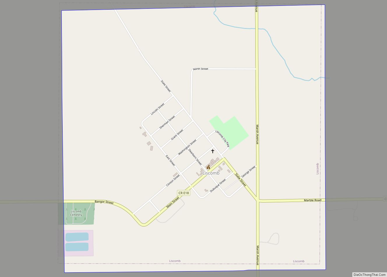 Map of Liscomb city