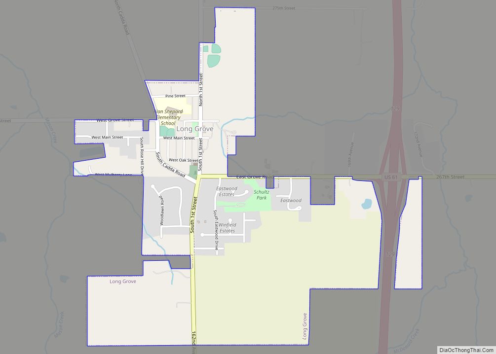 Map of Long Grove city, Iowa