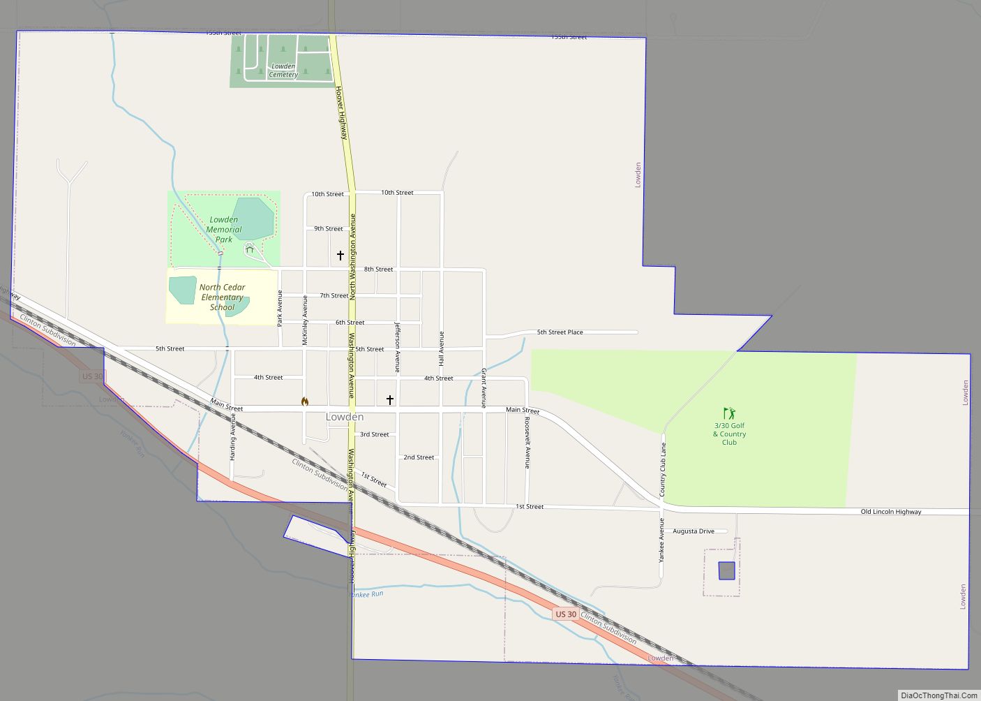 Map of Lowden city