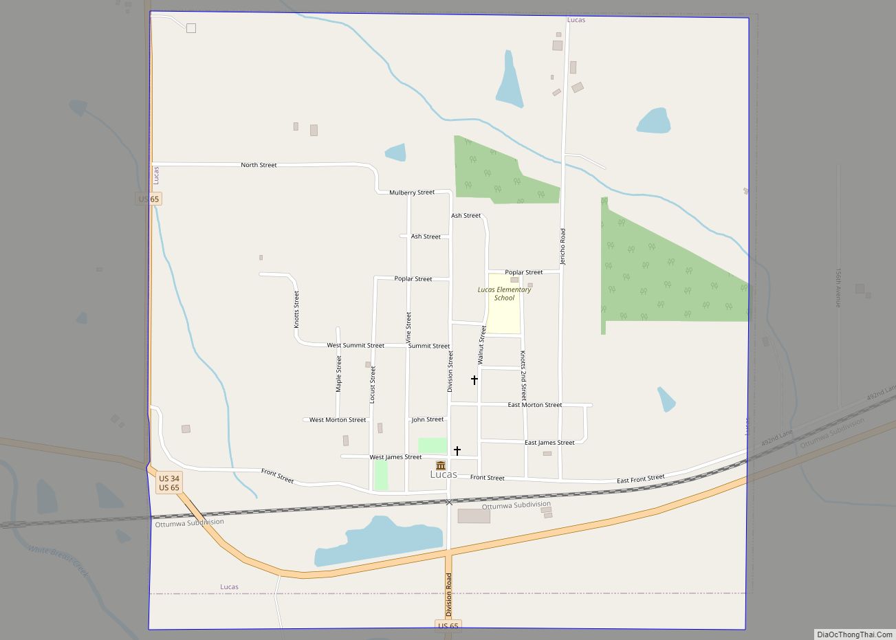 Map of Lucas city, Iowa