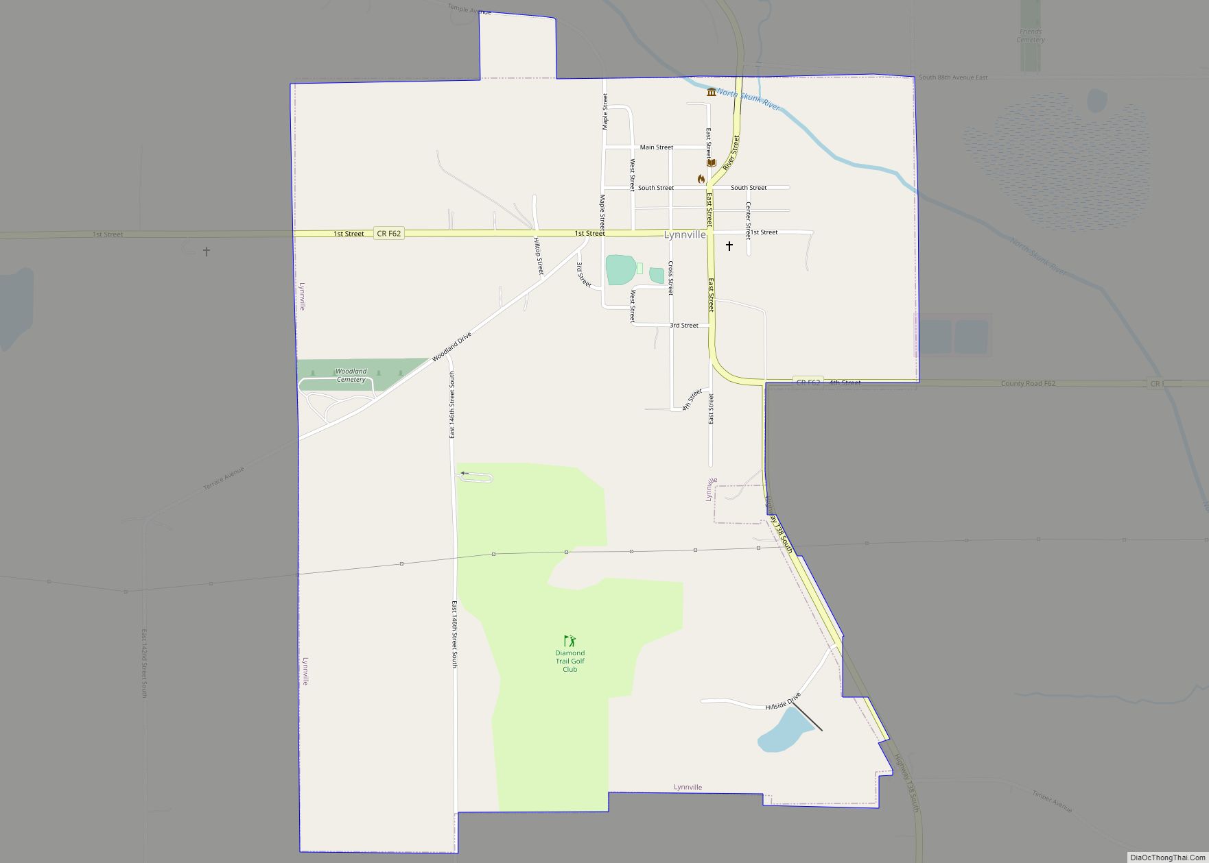 Map of Lynnville city, Iowa