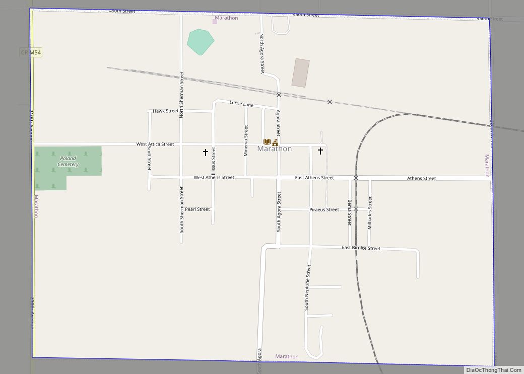 Map of Marathon city, Iowa