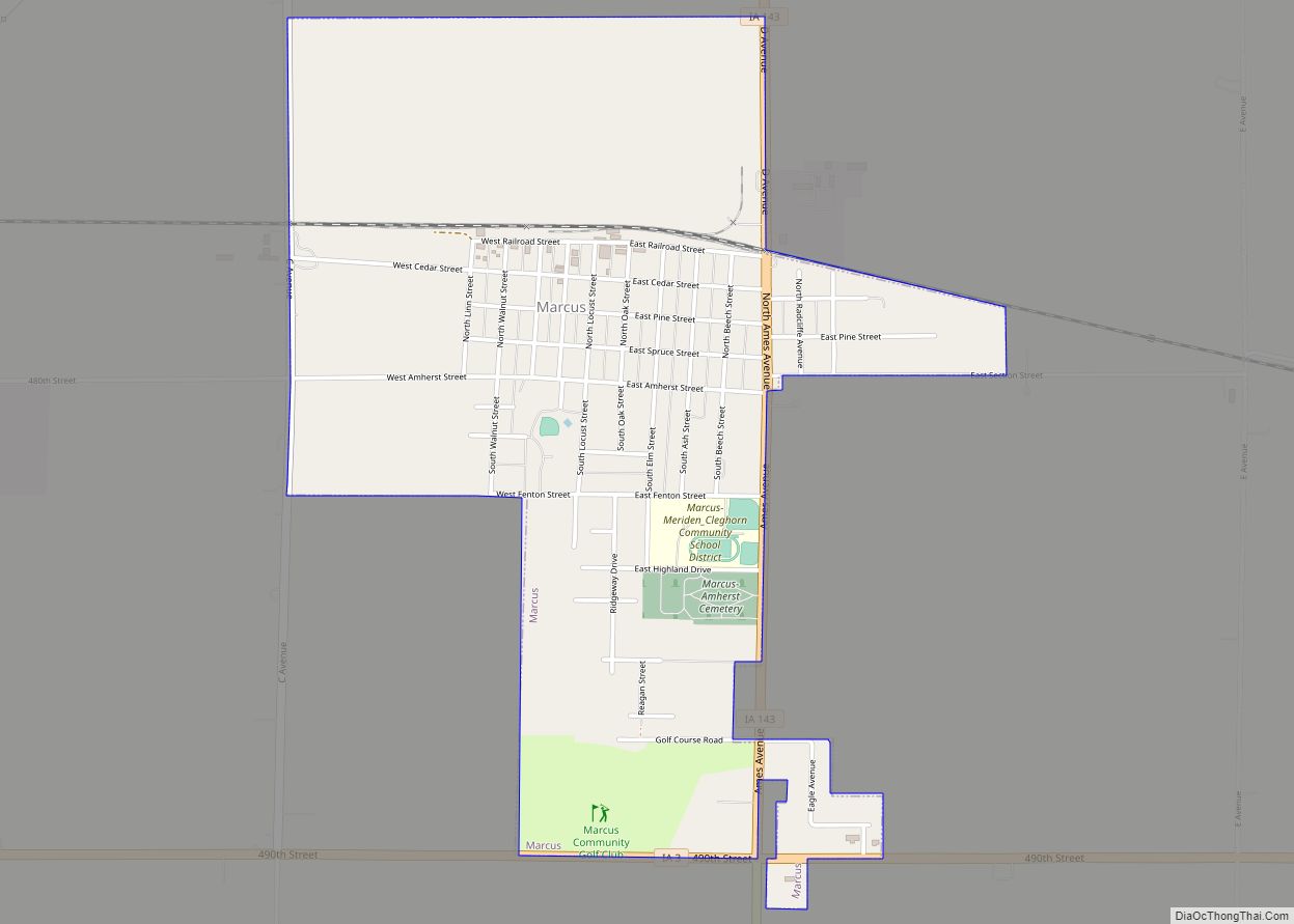 Map of Marcus city, Iowa