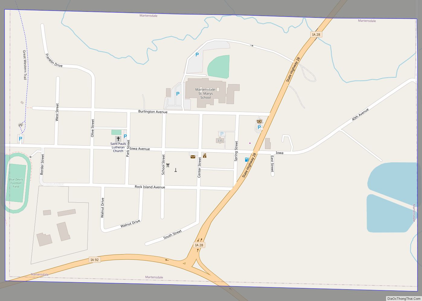 Map of Martensdale city