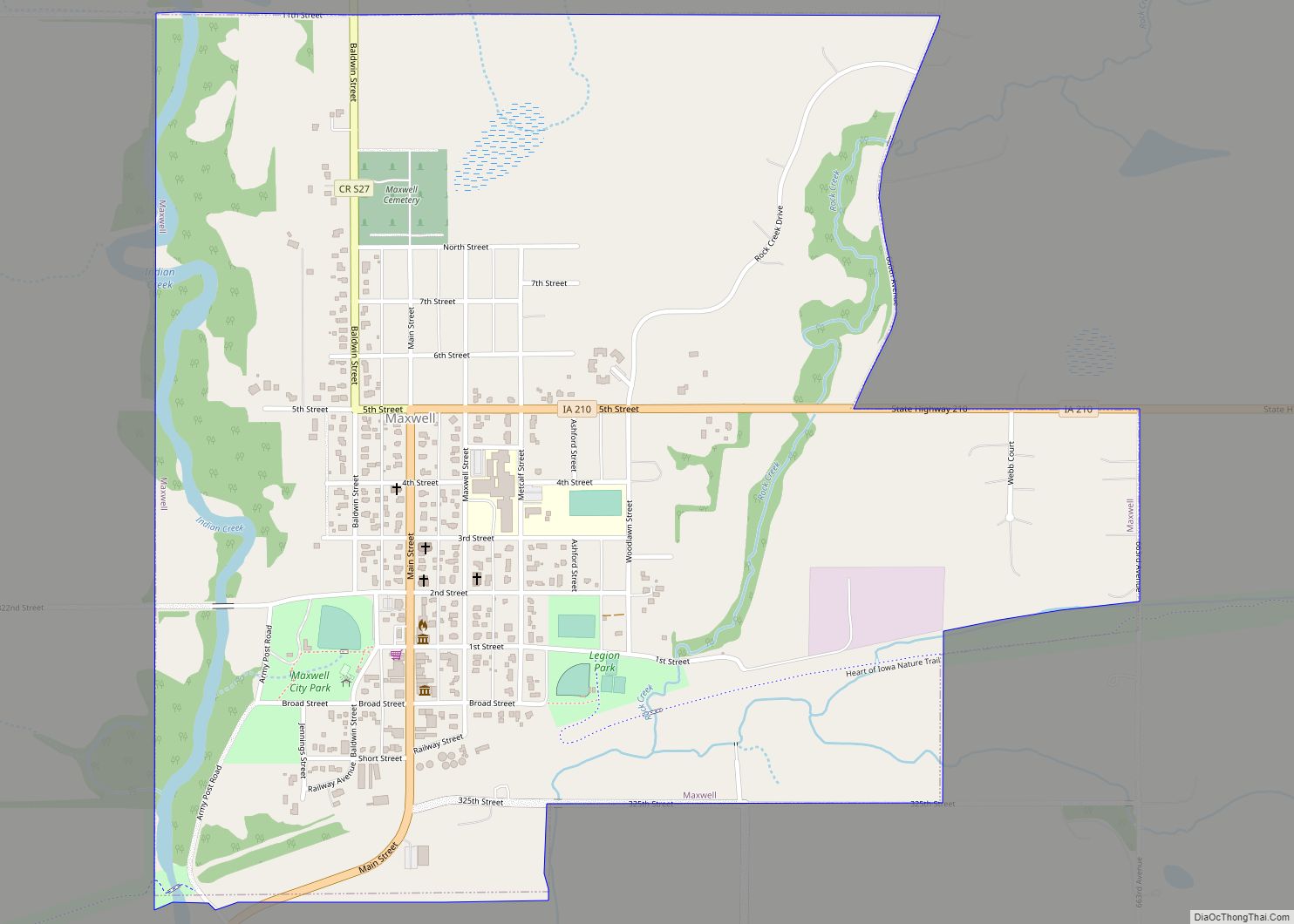 Map of Maxwell city, Iowa