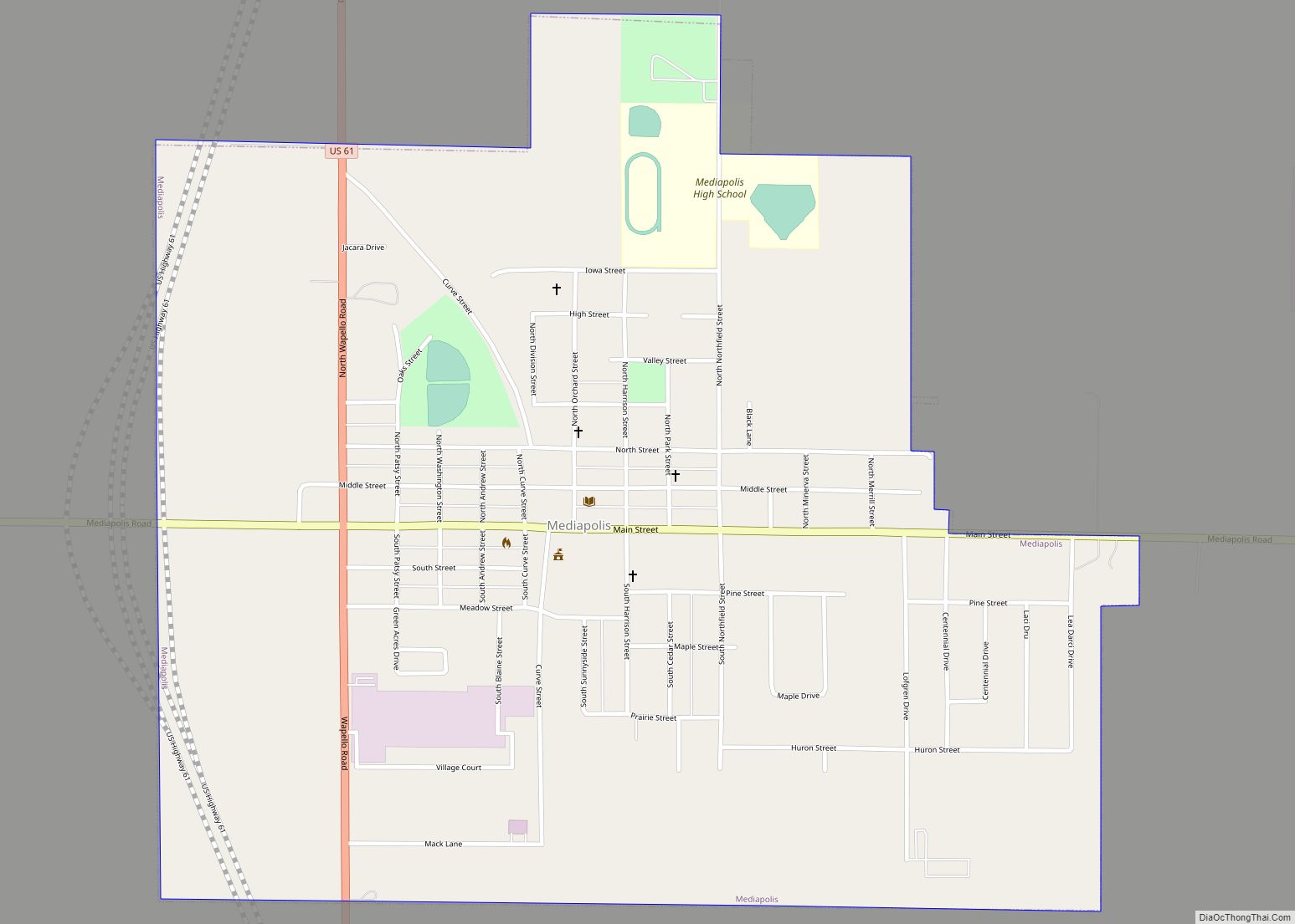 Map of Mediapolis city