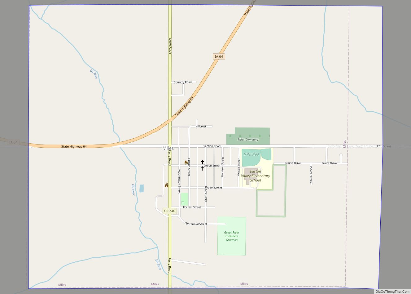 Map of Miles city