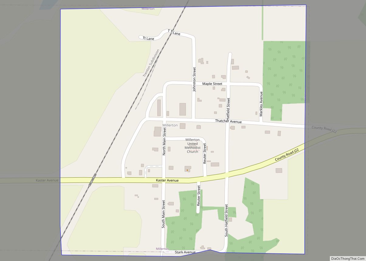 Map of Millerton city