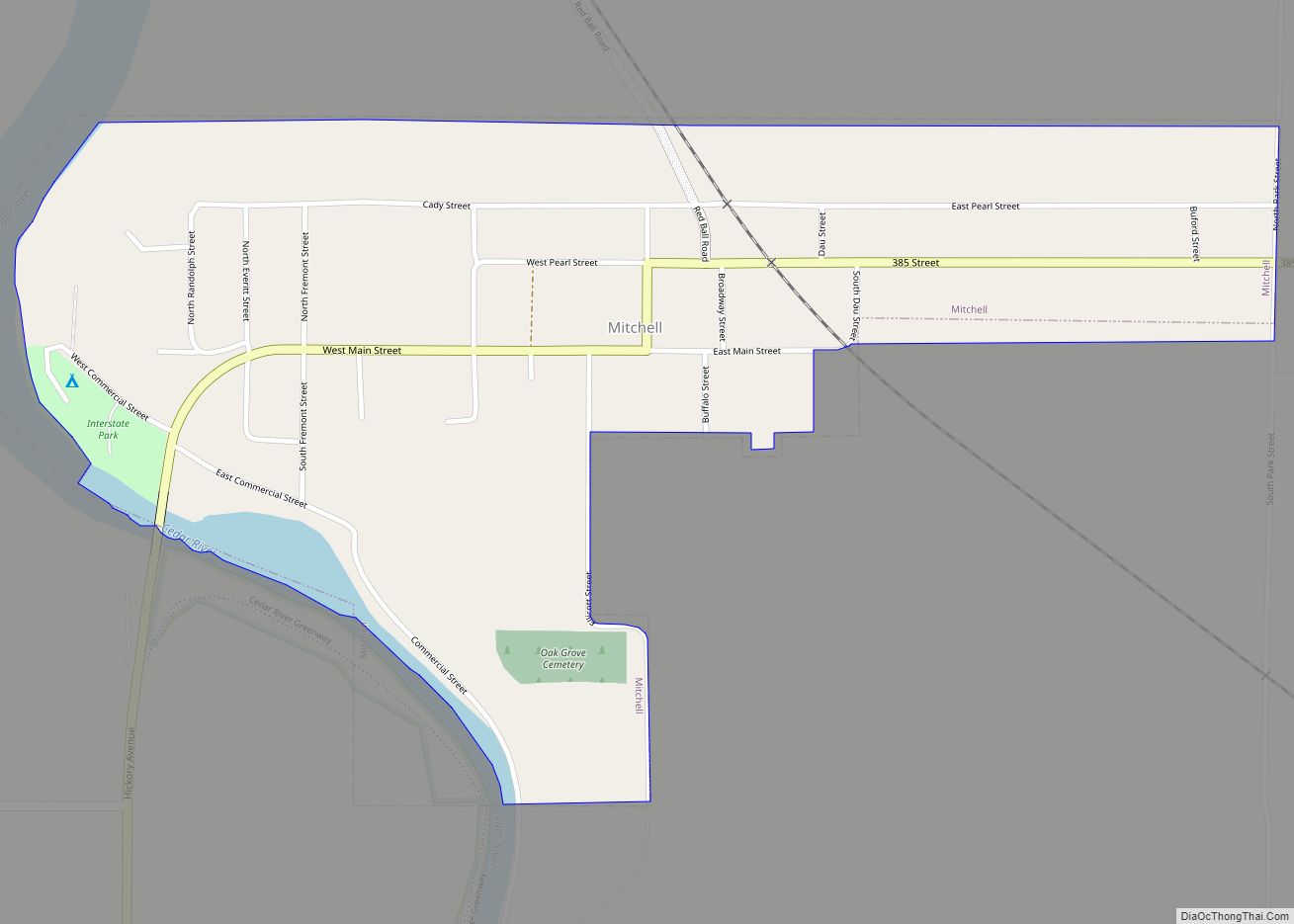 Map of Mitchell city, Iowa