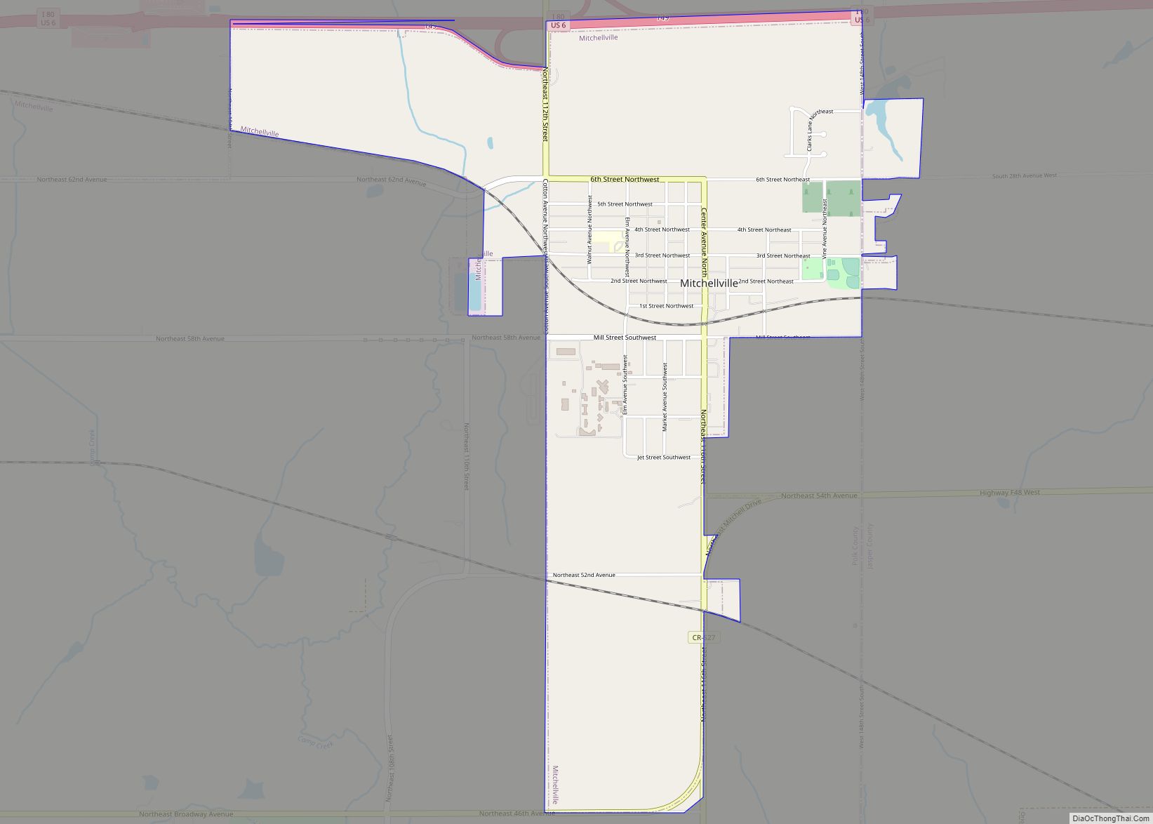 Map of Mitchellville city, Iowa