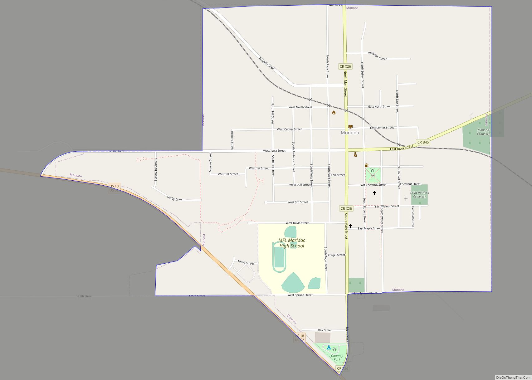 Map of Monona city