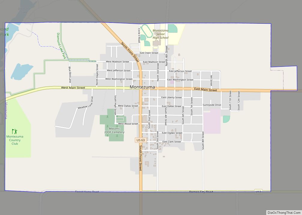 Map of Montezuma city, Iowa
