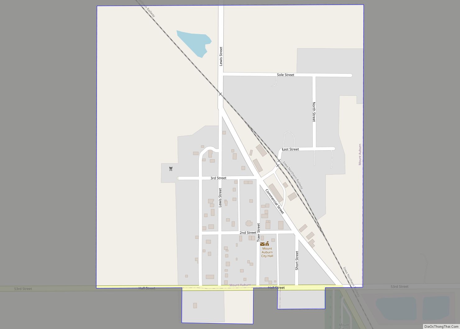 Map of Mount Auburn city